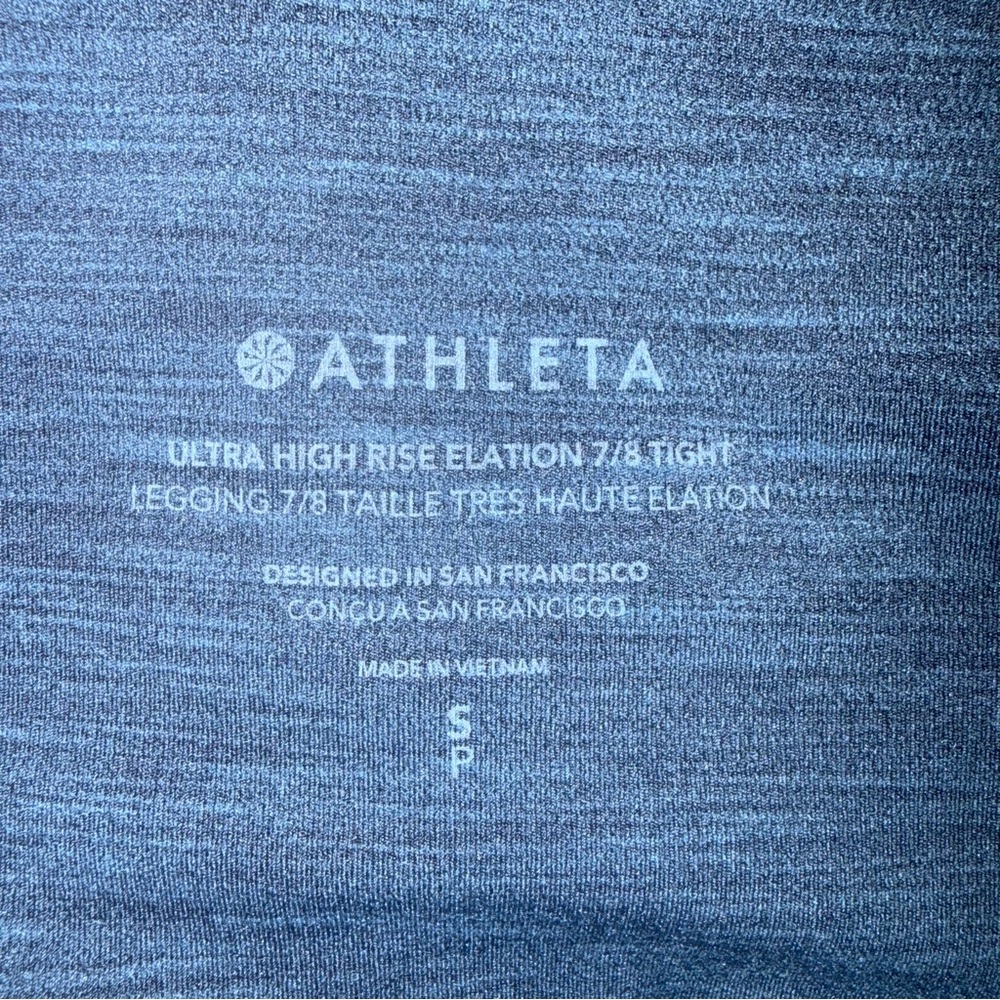Athleta Women’s Heathered Navy Ultra High Rise Elation 7/8 Tight - Picture 3 of 4